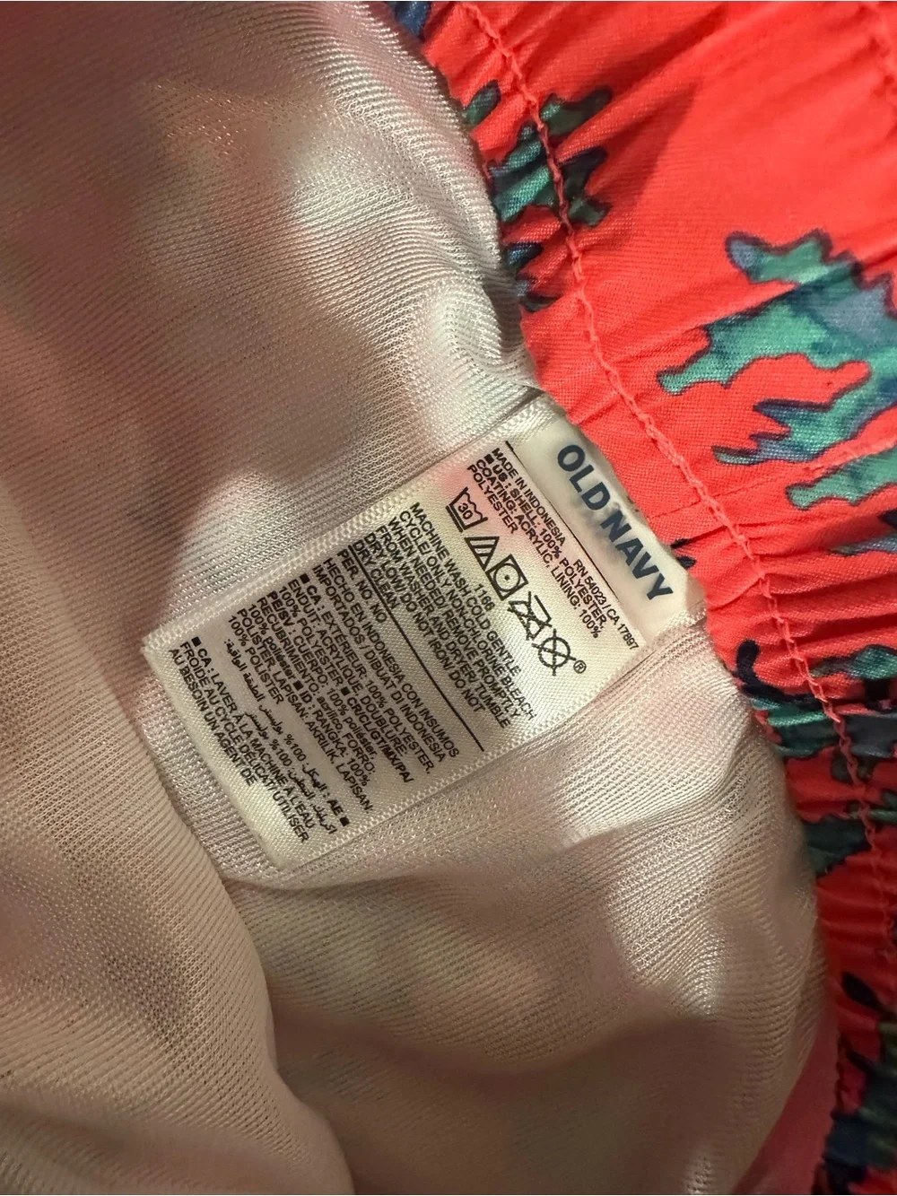 Old Navy Coral Reef Swim Trunks - Coral & Blue